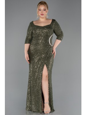 Abiyefon Kapri Kol Uzun Pullu Büyük Beden Abiye ABU3258