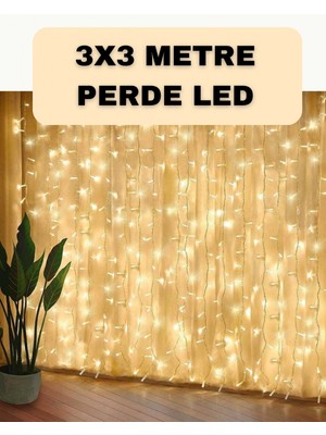 Marsilyan Dekoratif 3x3 LED Perde Işık Şelale Tasarım Enerji Tasarruflu