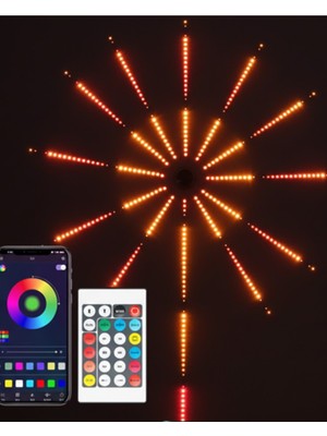 Marsilyan Uygulama Destekli Rgb LED Havai Fişeek Duvar Aydınlatması - MCT2958-7127