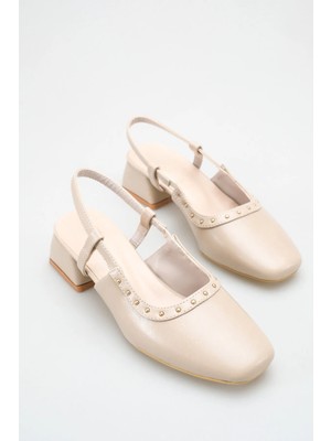 ich1one Trieste Kadın Cilt Topuklu Babet Ayakkabı – 5 cm Topuk, Günlük ve Ofis Şıklığı 1109 IC1109CİLT