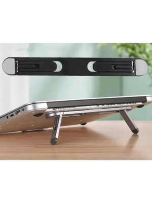 Burada Bulabilirsin Siyah 2 Kademeli Katlanabilir ve Yapışkanlı Laptop Standı