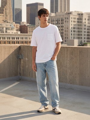 LTB Flamlı Basic Beyaz T-Shırt