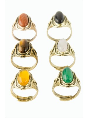 Zero Land Storozal Oval Doğaltaşlı Otk Yüzük - Yeşil Akik