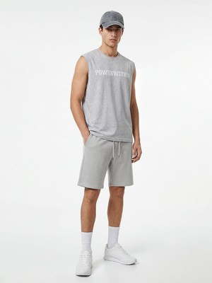 LTB Kolsuz Baskılı Gri Atlet