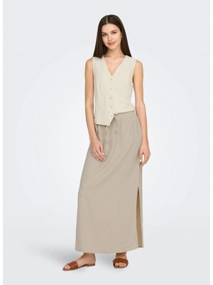 Only Taş Kadın Yelek Onlırıs-Sıesta S/l Lınen Bl Vest Tl