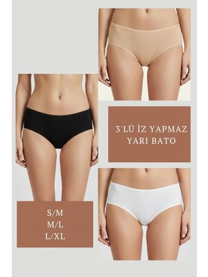 Marsilyan- 3lü Set Külot-Siyah-Beyaz-Ten DOR2850