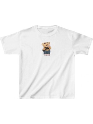 Marsilyan Çocuk Baskılı T-Shirt - Beyaz