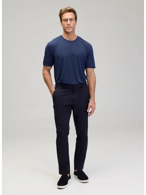 Brooks Brothers Normal Bel Düz Paça Standart Lacivert Erkek Pantolon BBSS25MPT020