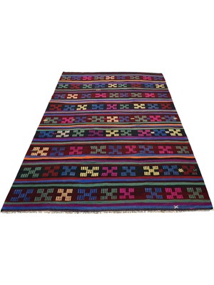 Zehra Abla Halı El Dokuma Görkemli Seçkin Karakeçili Yörük Yün Kilim 7056