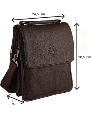 Westpolo Vegan Deri Kahverengi Omuz Askılı Çapraz Erkek Çantası Fonksiyonel Bölme Yapısı