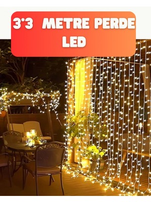 Marsilyan 300 LED Perde Işık – Sıcak Beyaz Dekoratif Aydınlatma