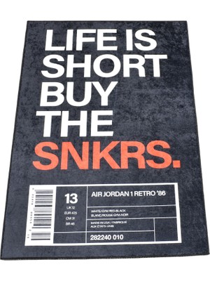 Zehra Abla Halı Yeni Lüks Dekoratif Life Is Short Tasarım Digital Baskı Makine Halısı 7140