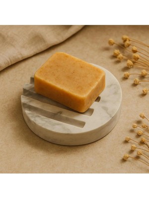 Fiyera Home Mermer Desenli Izgaralı Yuvarlak Sabunluk