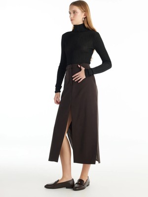 Ted Baker Kahverengi Kadın Düz Etek TBWRSK1000