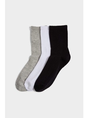DeFacto 3lü Pamuklu Uzun Çorap Erkek ÇOCUK H2796A8NS