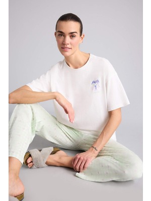 DeFacto Pijama Takımı Üst Kareli Alt H2021AX26SM