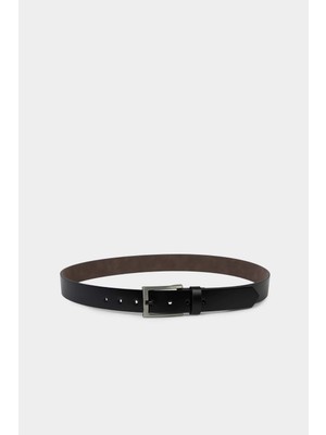 DeFacto Erkek Dikdörtgen Toka Suni Deri Jean KEMERI H5092AXNS