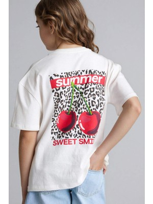 DeFacto Regular Fıt Meyve Baskılı Kısa Kollu Tişört Kız ÇOCUK H5035A826SM