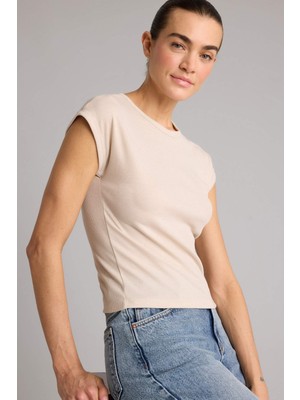 DeFacto Slim Fit Basic Fitilli Kaşkorse Tişört E5536AX26SM
