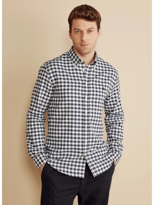 Brooks Brothers Lacivert Erkek Düğmeli Slim Fit Gömlek BBFW25MSH010