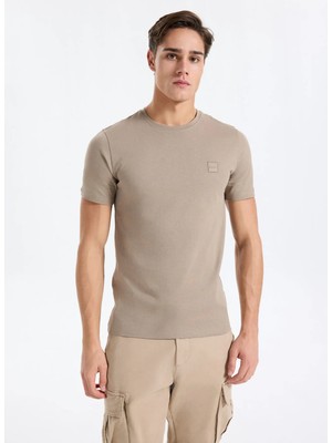 Boss Bisiklet Yaka Kahve Erkek T-Shirt Tales