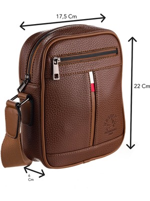 Westpolo Vegan Deri Şık ve Fonksiyonel Erkek Omuz Çantası - Fındık