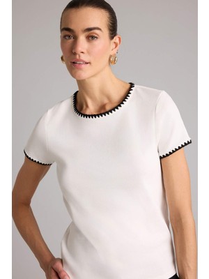 DeFacto Regular Fit Ribana Tişört F9831AX26SM