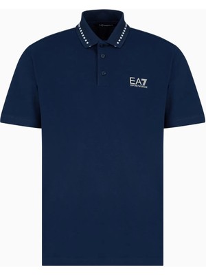 EA7 Koyu Mavi Erkek Polo Yaka Slim Fit Polo T-Shirt Tennıs Club Polo