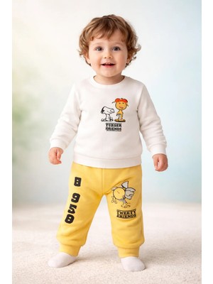 Almira Anne Bebek Bebek Erkek Kışlık Sarı Takım 12-18 Ay Pamuklu Alt Üst