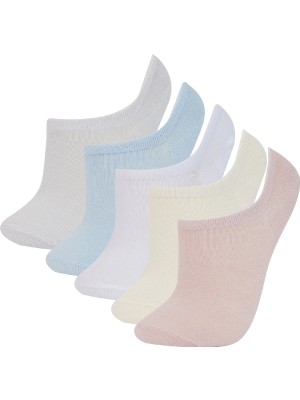 DeFacto Kadın 5'li Pamuklu Sneaker Çorap E2081AXNS