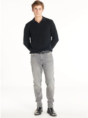 Ted Baker Normal Bel Slim Tapered Paça Tapered Fit Gri Erkek Pantolon TBMRDN1007