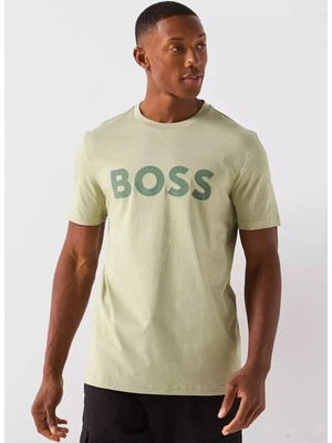 Boss Bisiklet Yaka Açık Haki Erkek T-Shirt Thinking