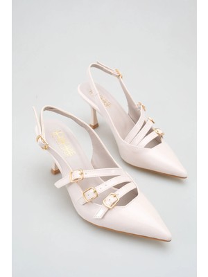 ich1one Livorno Kadın Rugan Topuklu Babet Ayakkabı – 5 cm Topuk, Günlük ve Ofis Şıklığı 1118 IC1118RUGAN