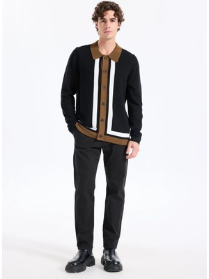 Boss Siyah Erkek Tapered Fit Chino Pantolon Chino_tapered