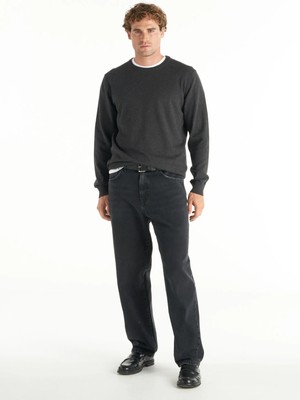 Ted Baker Normal Bel Geniş Paça Rahat Füme Erkek Pantolon TBMRDN1017