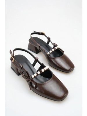 ich1one Verona Kadın Cilt Topuklu Babet Ayakkabı – 5 cm Topuk, Günlük ve Ofis Şıklığı 1110 IC1110CİLT