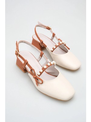 ich1one Verona Kadın Cilt Topuklu Babet Ayakkabı – 5 cm Topuk, Günlük ve Ofis Şıklığı 1110 IC1110CİLT