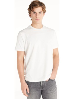 Ted Baker Kırık Beyaz Erkek Standart Baskılı T-Shirt TBMRTS1026