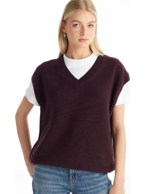 Ted Baker Jakarlı Bordo Kadın Süveter TBWRKW1029