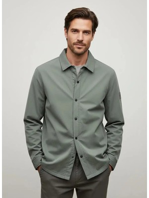 Boss Haki Erkek Düz Oversize Gömlek Ceket LOCKY_2_M_50553721