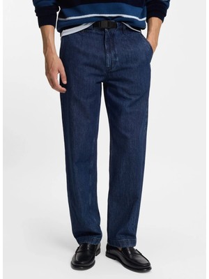 Boss Normal Bel Normal Paça Tapered Fit Lacivert Erkek Denim Pantolon Chino_straight BO_50555850