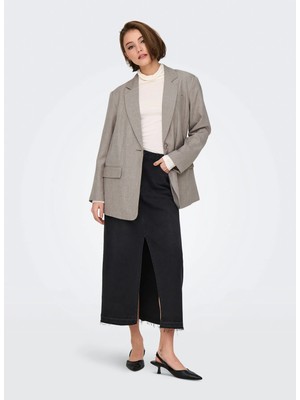 Only Oversize Kahve Kadın Ceket Onllında Ls Boyfr Mel Blazer Tlr No