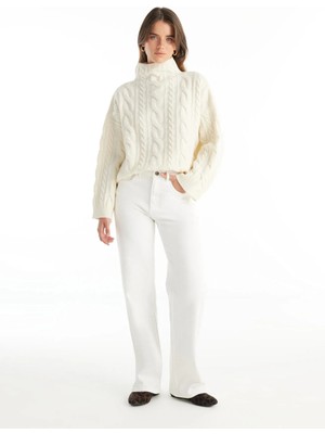 Ted Baker Normal Bel Rahat Kırık Beyaz Kadın Pantolon TBWRDN1032