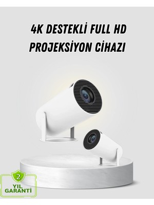 Full Hd 4K Destekli Akıllı Projeksiyon – 130 Inç Ekran, Uzun Ömürlü Ampul Çoklu Giriş