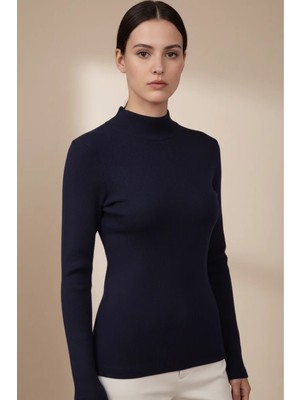 Modanı Seç Kadın Lacivert Balıkçı Yaka Bluz