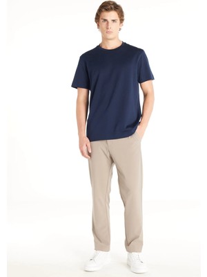 Ted Baker Bağlamalı Bel Normal Paça Tapered Fit Bej Erkek Pantolon TBMRTR1031