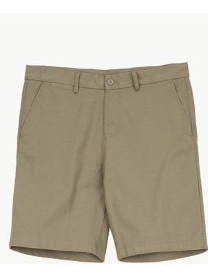 Fabrika Haki Erkek Slim Fit Diyagonal Bermuda Şort F6SM-SHT 2502