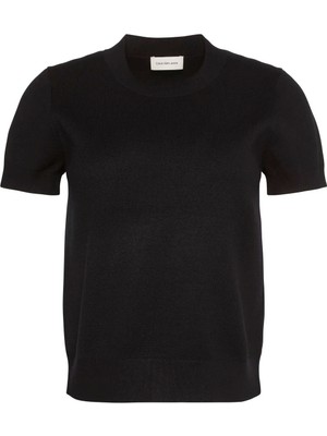 Calvin Klein Yuvarlak Yaka Standart Düz Siyah Kadın Kazak Sunny Tee