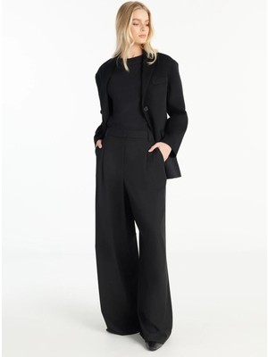 Ted Baker Yüksek Bel Standart Siyah Kadın Pantolon TBWRTR1019X