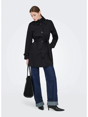 Only Siyah Kadın Trençkot Onldısa Lıfe Sb Trenchcoat cc Otw